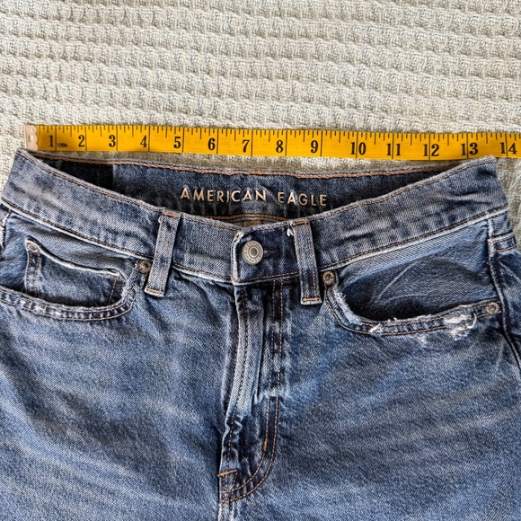 American Eagle Low-Rise Baggy Jeans Womens 2 Regular Denim Pants Boho Festival - Picture 7 of 9